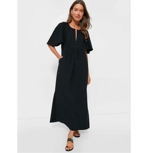 POMANDER PLACE Black Finley Flutter Sleeve Maxi Dress